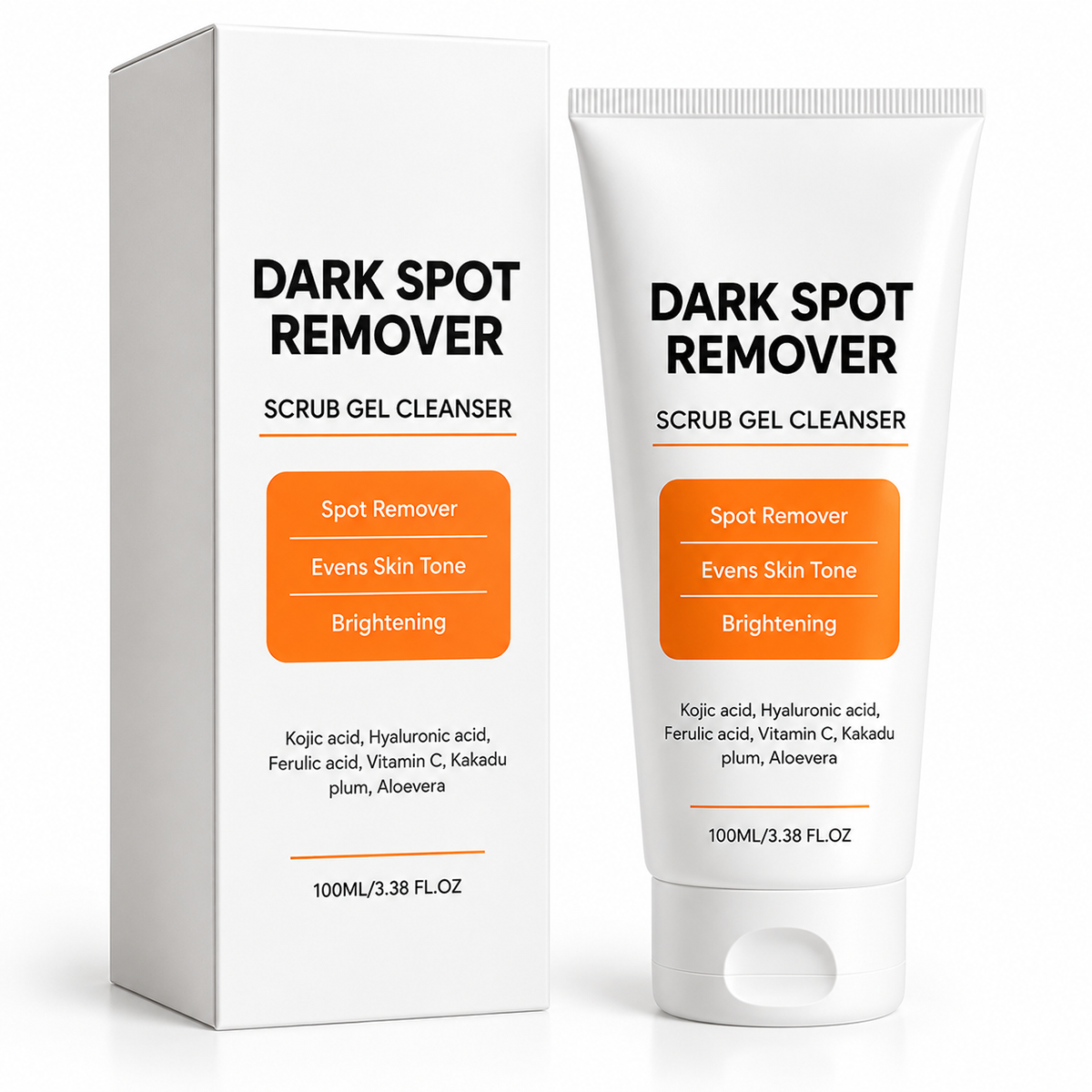 Kojic Acid Brightening Scrub Gel Cleanser Even Skin Tone Facial Wash 🧴