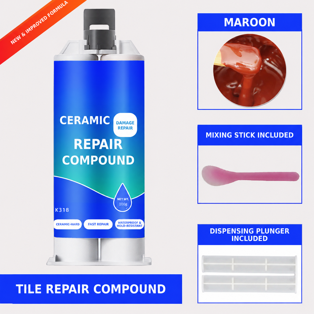 🪒Worry-Free Helper🏗!Ceramic Tile Crack Repair Paste Kit