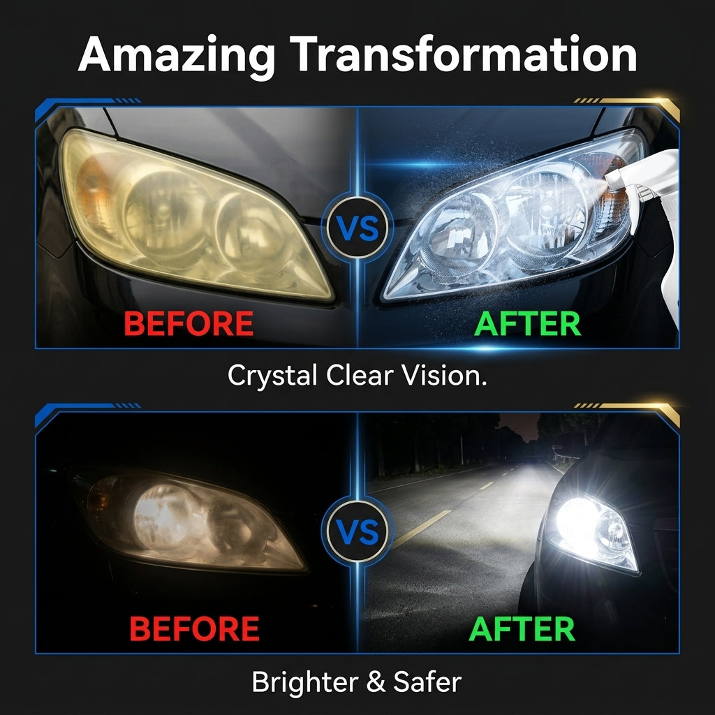 🔥✨Car Headlight Restoration Kit – Polish Foggy & Oxidized Headlights In Minutes