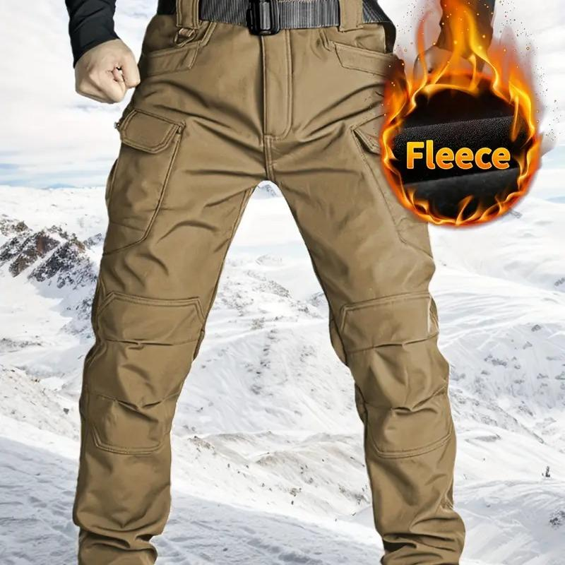 🔥👖Men’s Fleece-Lined Tactical Cargo Pants – Warm Winter Outdoor Trousers