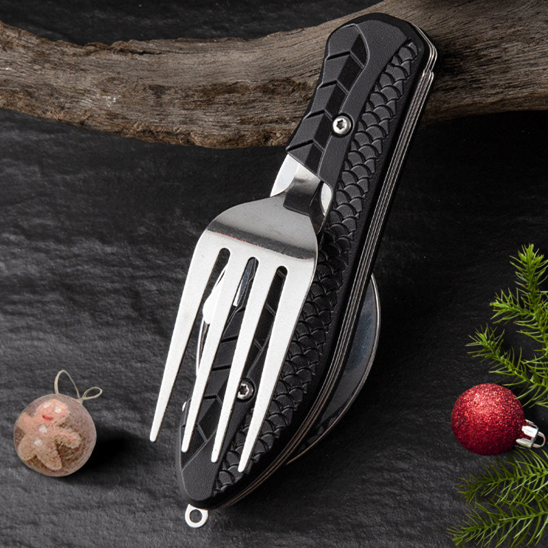 🎉🏕️Must-have for outdoor trips 🍴🥄4-In-1 Outdoor Folding Multifunctional Tableware