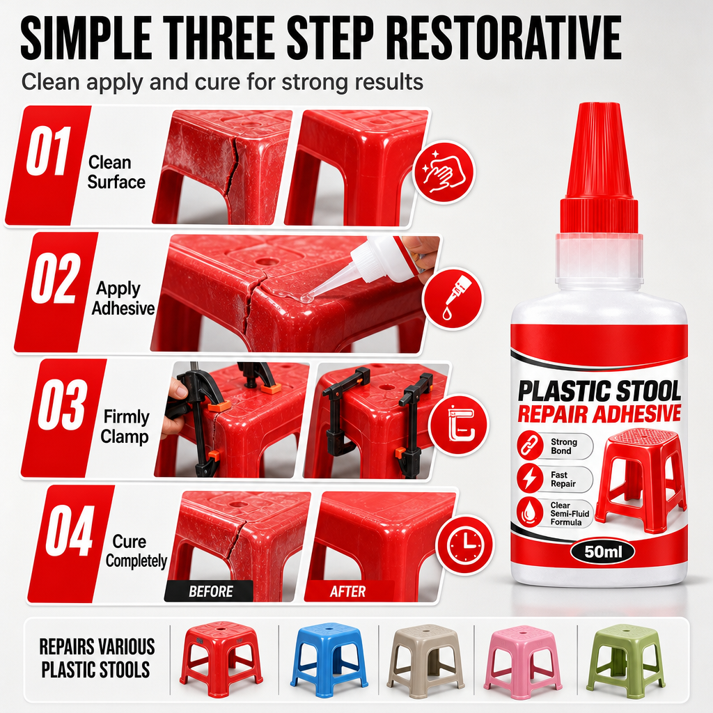 Repair Plastic Cracks Instantly! Clear Adhesive