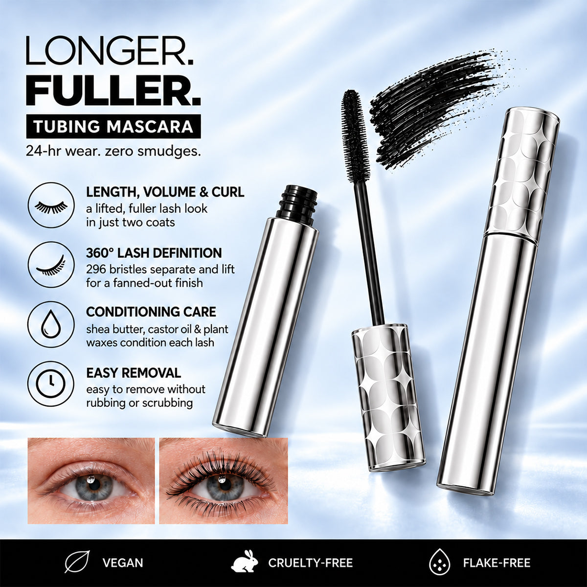 ✨👁️Keep your lashes looking stunning all day—waterproof, sweat-proof, and smudge-proof! 💖💃