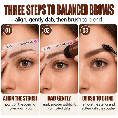 Eyebrow Stamp Kit with Natural-Looking Brow Powder