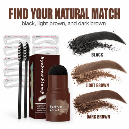 Eyebrow Stamp Kit with Natural-Looking Brow Powder