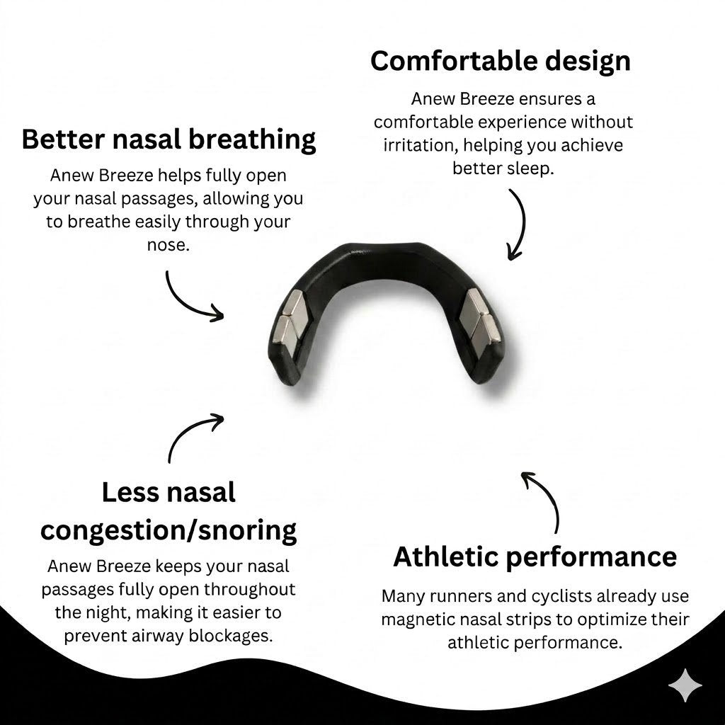 🌙 Magnetic Anti-Snoring Nose Clip & Strip – Reusable Nasal Breathing Aid