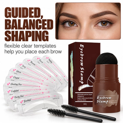 Eyebrow Stamp Kit with Natural-Looking Brow Powder