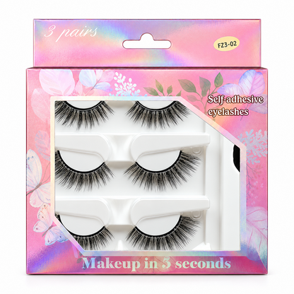 🌺Glue-Free Self-Adhesive Lashes – 3-Second, Natural & Reusable