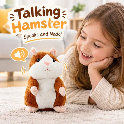 ✨Talking Hamster Plush – repeats whatever you say, auto head-shaking, hilarious fun for kids & adults.🎁