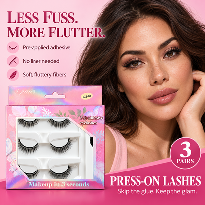 🌺Glue-Free Self-Adhesive Lashes – 3-Second, Natural & Reusable