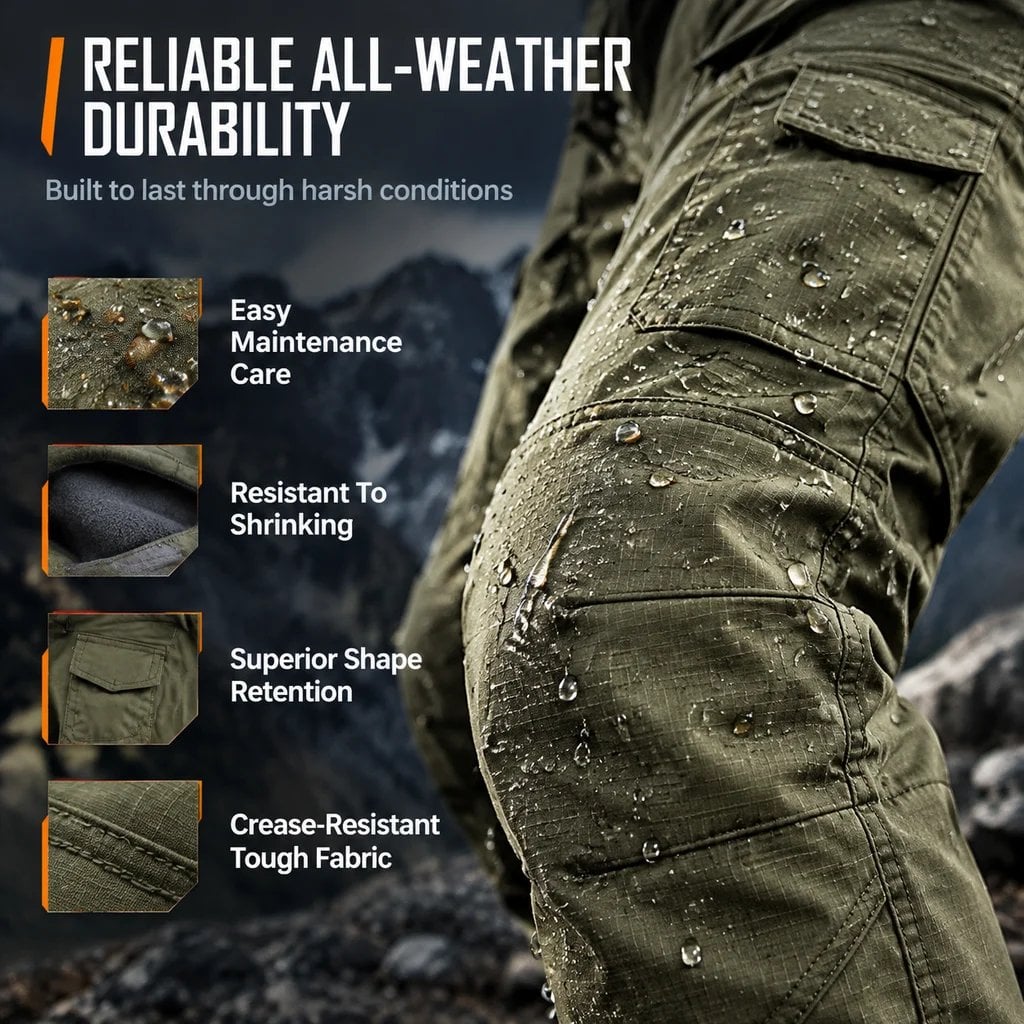 🔥👖Men’s Fleece-Lined Tactical Cargo Pants – Warm Winter Outdoor Trousers