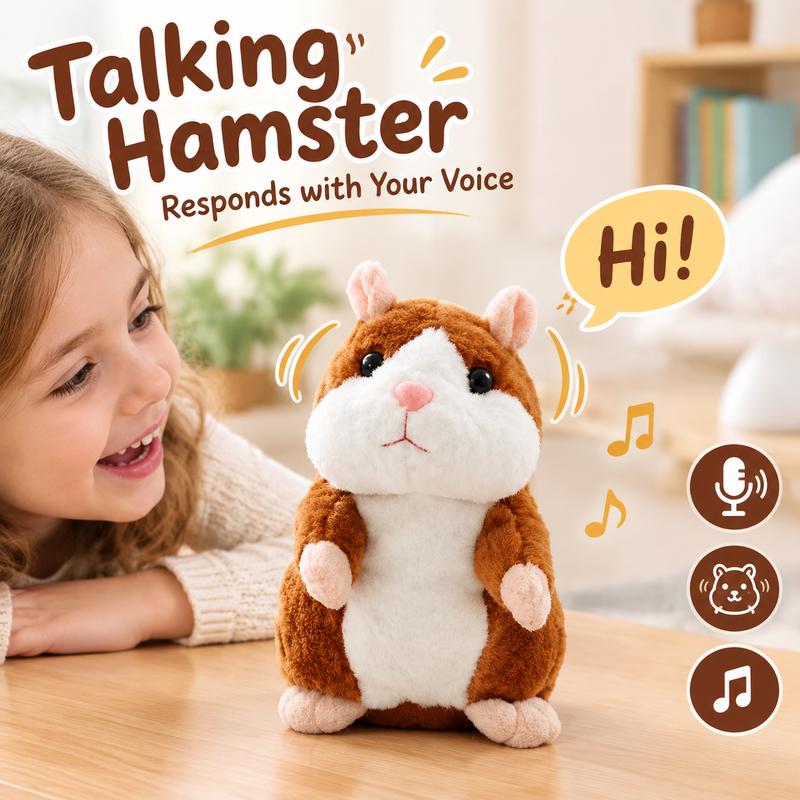 ✨Talking Hamster Plush – repeats whatever you say, auto head-shaking, hilarious fun for kids & adults.🎁