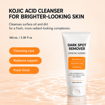 Kojic Acid Brightening Scrub Gel Cleanser Even Skin Tone Facial Wash 🧴