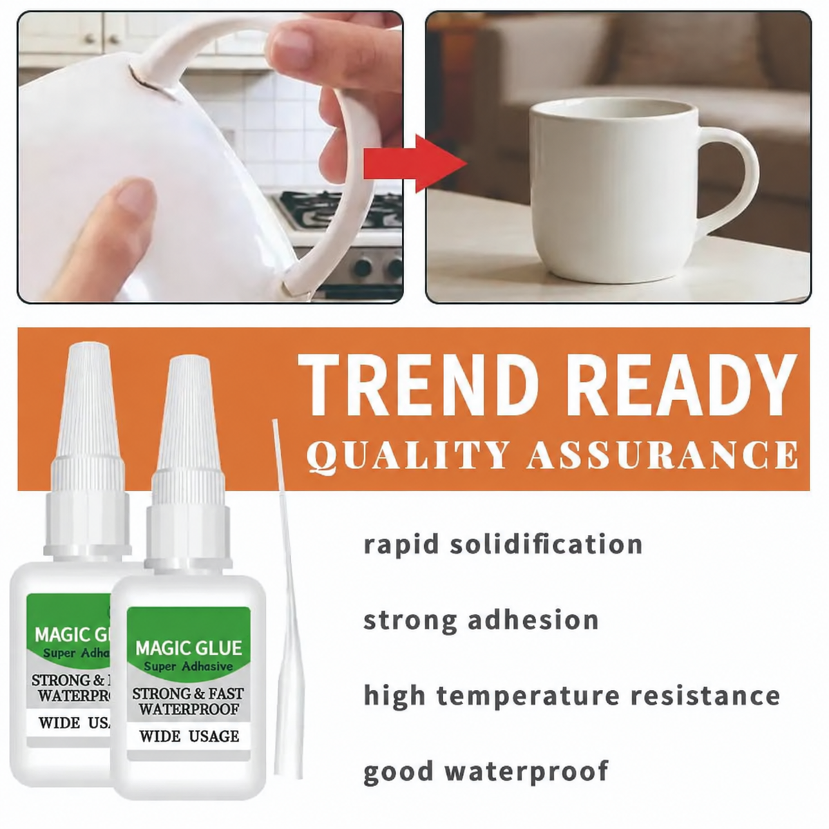 4PCS Fast-Setting Super Glue, Liquid Cyanoacrylate Adhesive for Multi-Material Repair & DIY Projects 🛠️