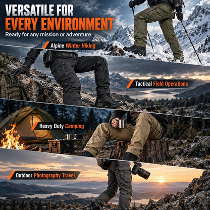 🔥👖Men’s Fleece-Lined Tactical Cargo Pants – Warm Winter Outdoor Trousers