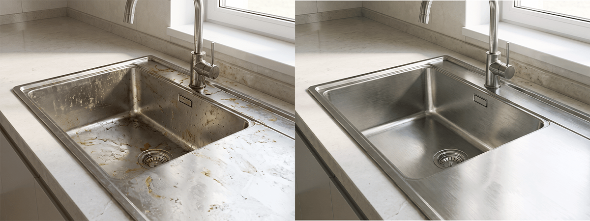 Before and after leak repair