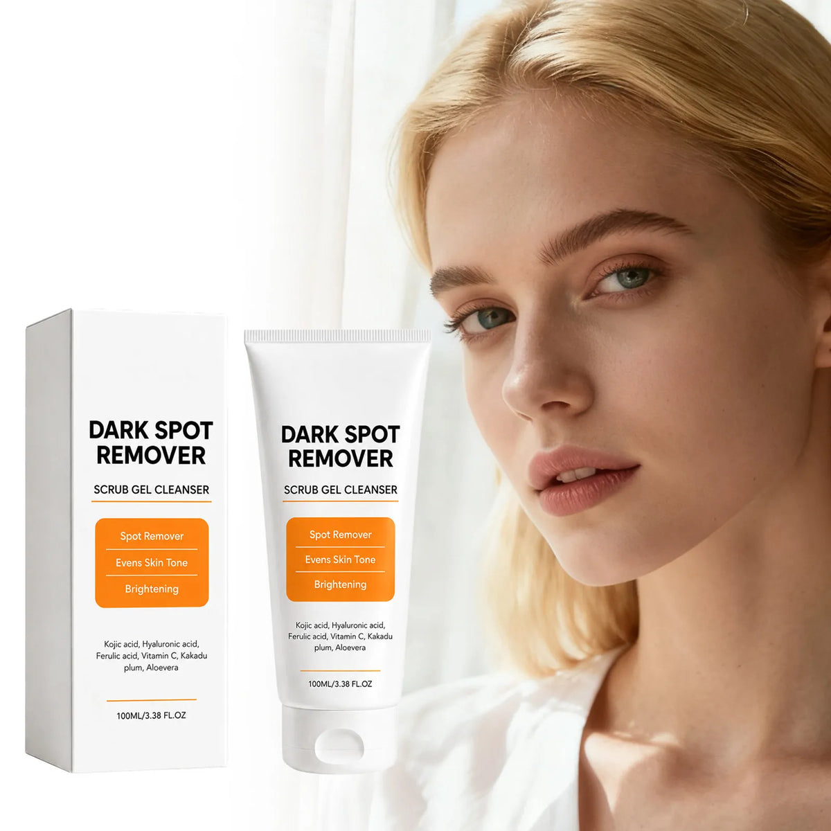Kojic Acid Brightening Scrub Gel Cleanser Even Skin Tone Facial Wash 🧴