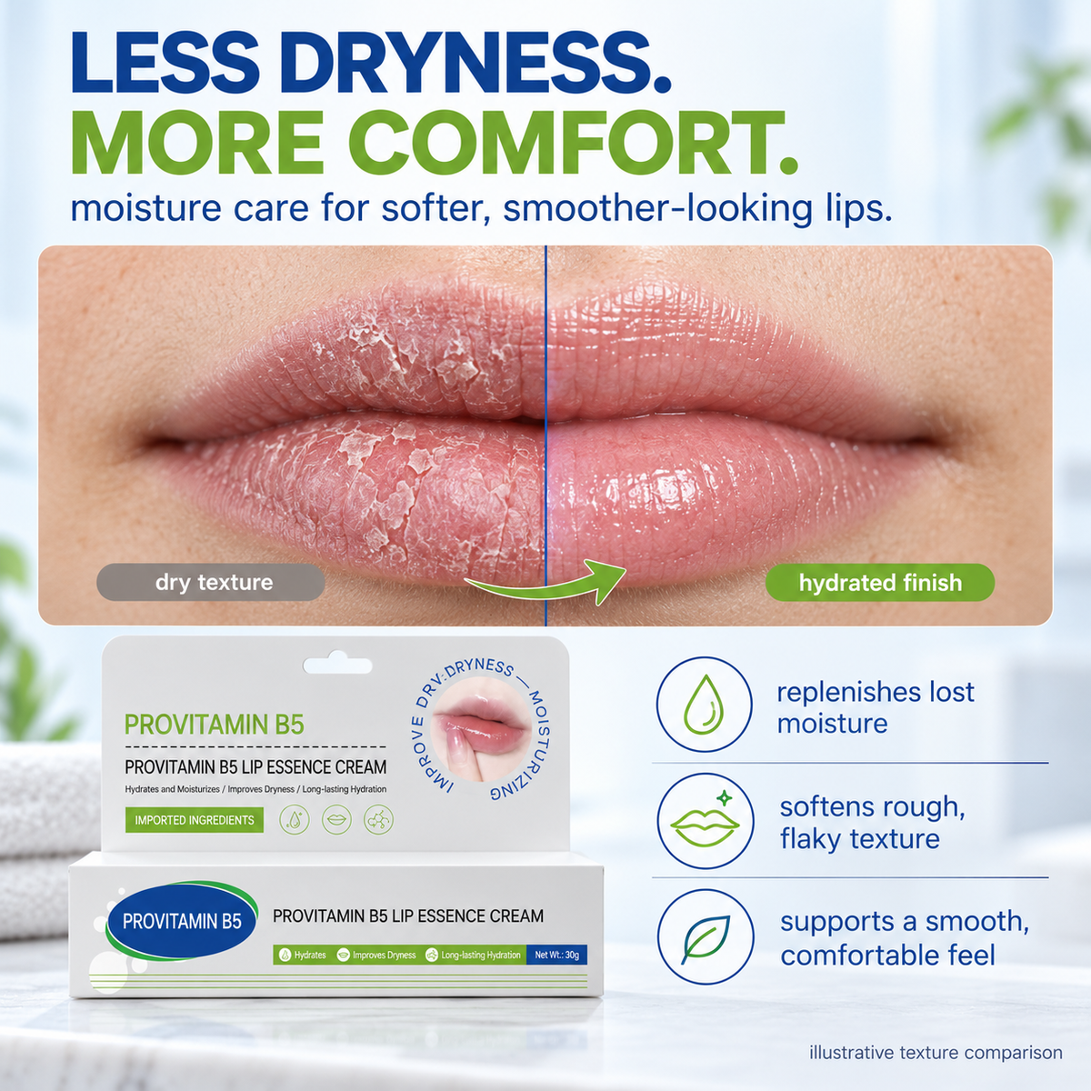 💋 Vitamin B5 Lip Cream - Soothe Dry Lips With Pro