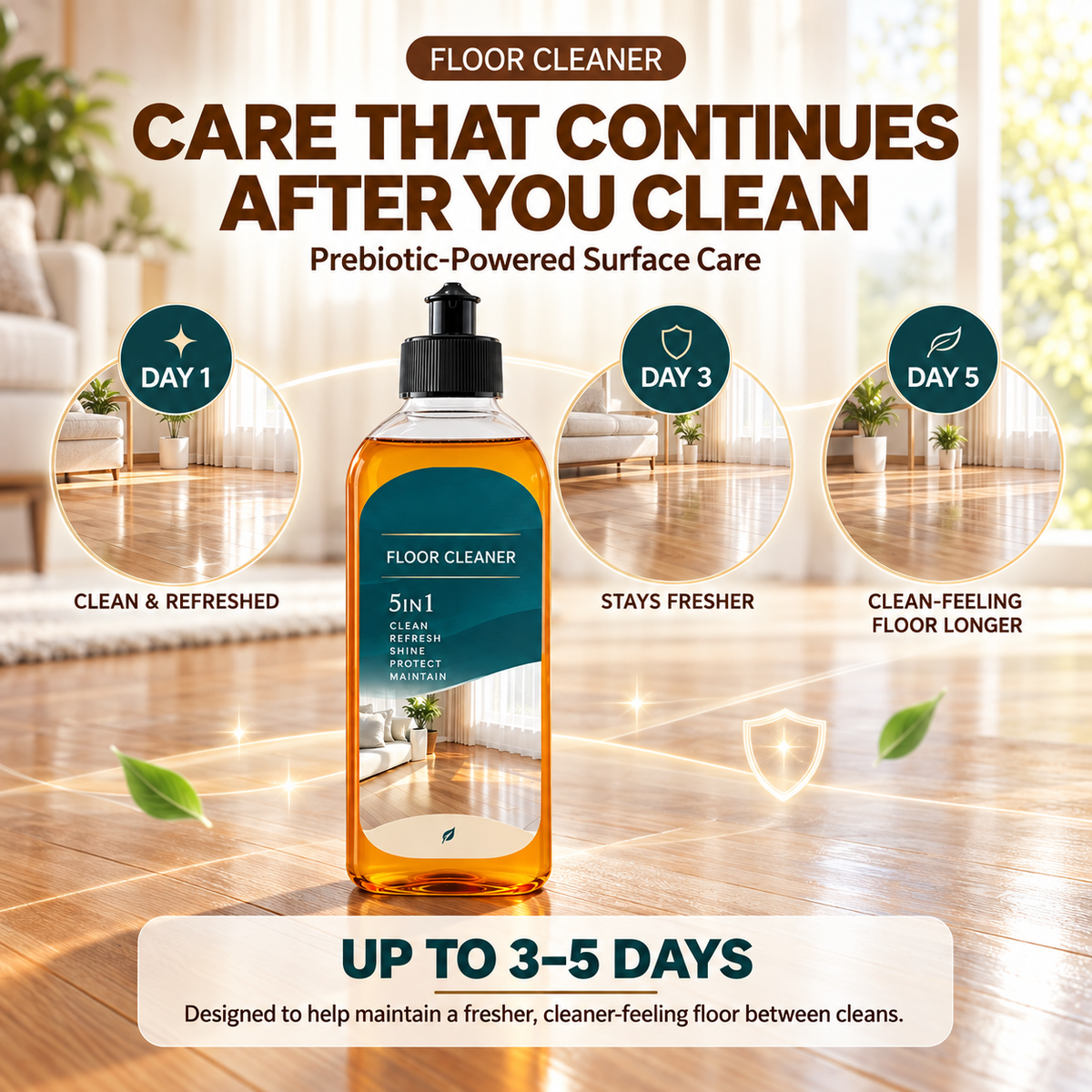 🧹 5-in-1 Floor Cleaner – Deep Cleaning, Odor Control & Lasting Shine ✨