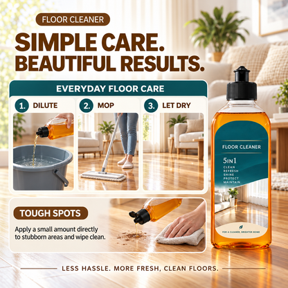 🧹 5-in-1 Floor Cleaner – Deep Cleaning, Odor Control & Lasting Shine ✨