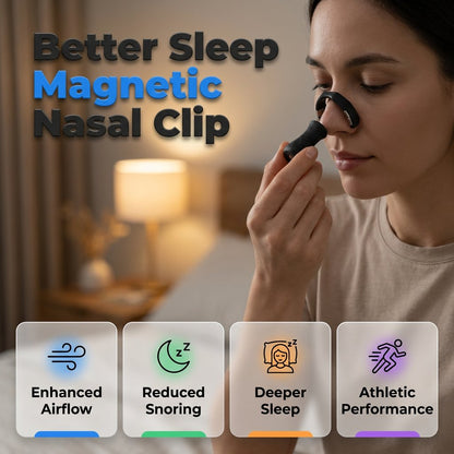 🌙 Magnetic Anti-Snoring Nose Clip & Strip – Reusable Nasal Breathing Aid