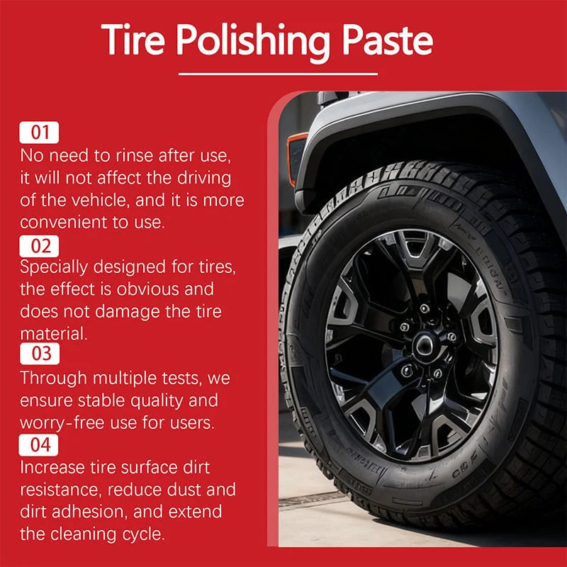 🚗 Tire Shine Balm with Applicator Sponge – Deep Black Finish & Tire Care