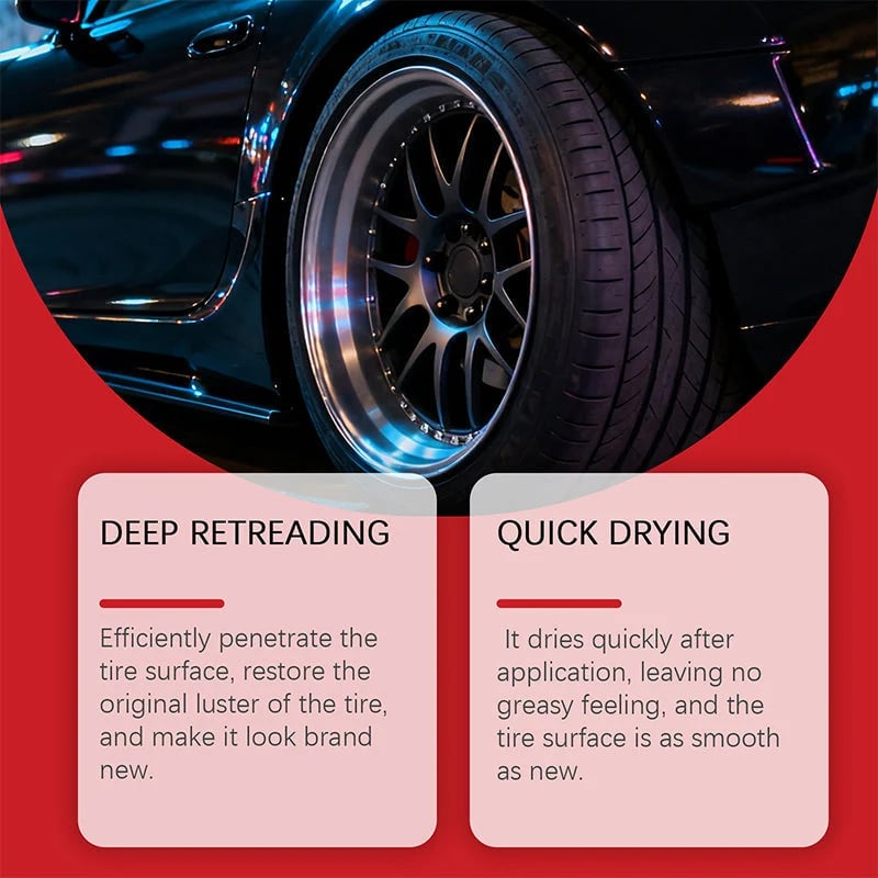 🚗 Tire Shine Balm with Applicator Sponge – Deep Black Finish & Tire Care