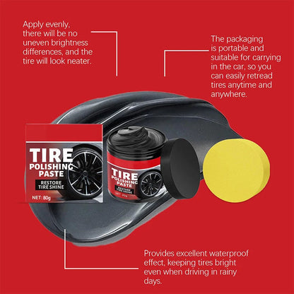 🚗 Tire Shine Balm with Applicator Sponge – Deep Black Finish & Tire Care