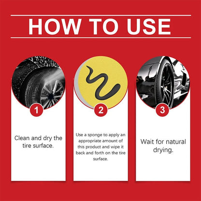 🚗 Tire Shine Balm with Applicator Sponge – Deep Black Finish & Tire Care