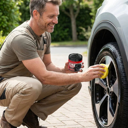 🚗 Tire Shine Balm with Applicator Sponge – Deep Black Finish & Tire Care