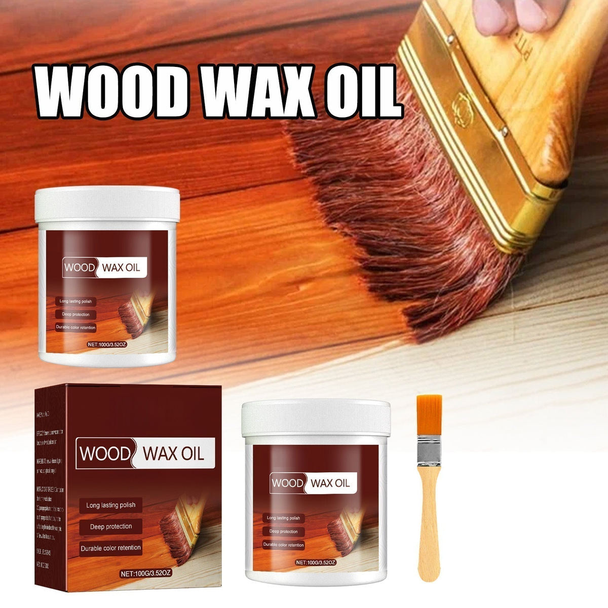 Wood Cleaner & Polish 3.5 Oz- Comes with Premium Brush