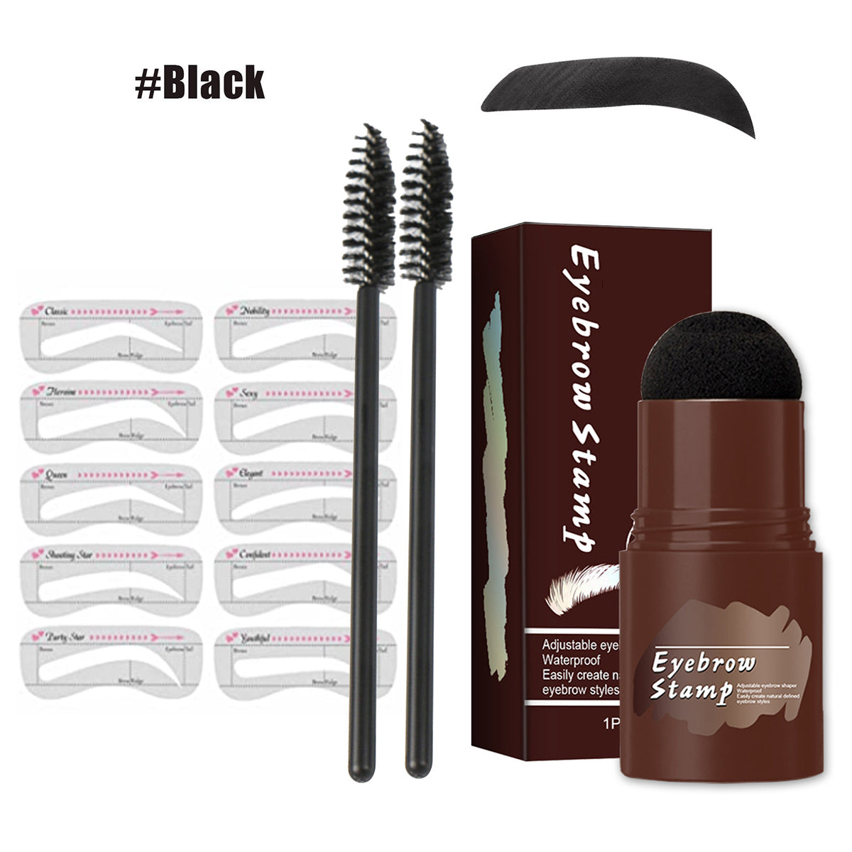 Eyebrow Stamp Kit with Natural-Looking Brow Powder