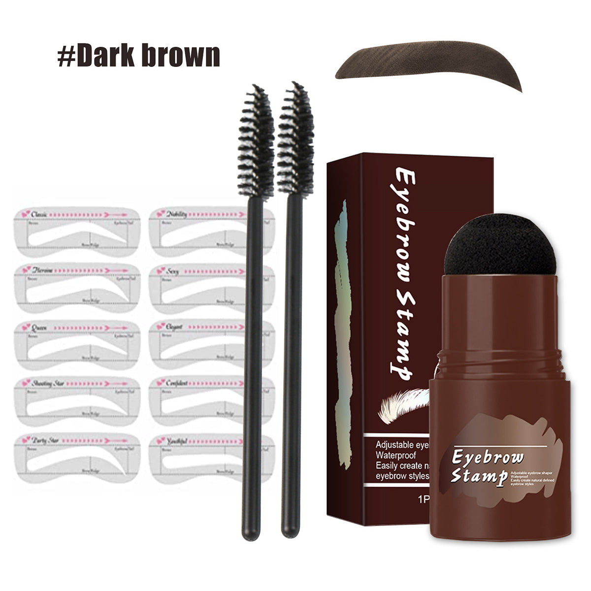 Eyebrow Stamp Kit with Natural-Looking Brow Powder