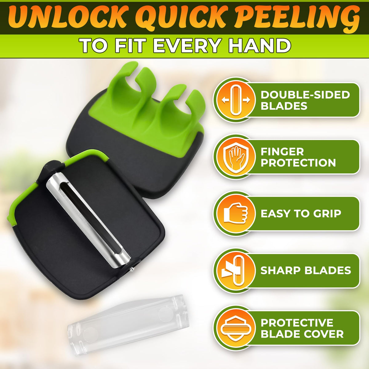 4-Piece Palm-Fit Finger Peeler Set