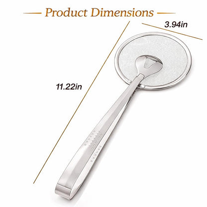 2-in-1 Grip & Drain Frying Strainer Tongs