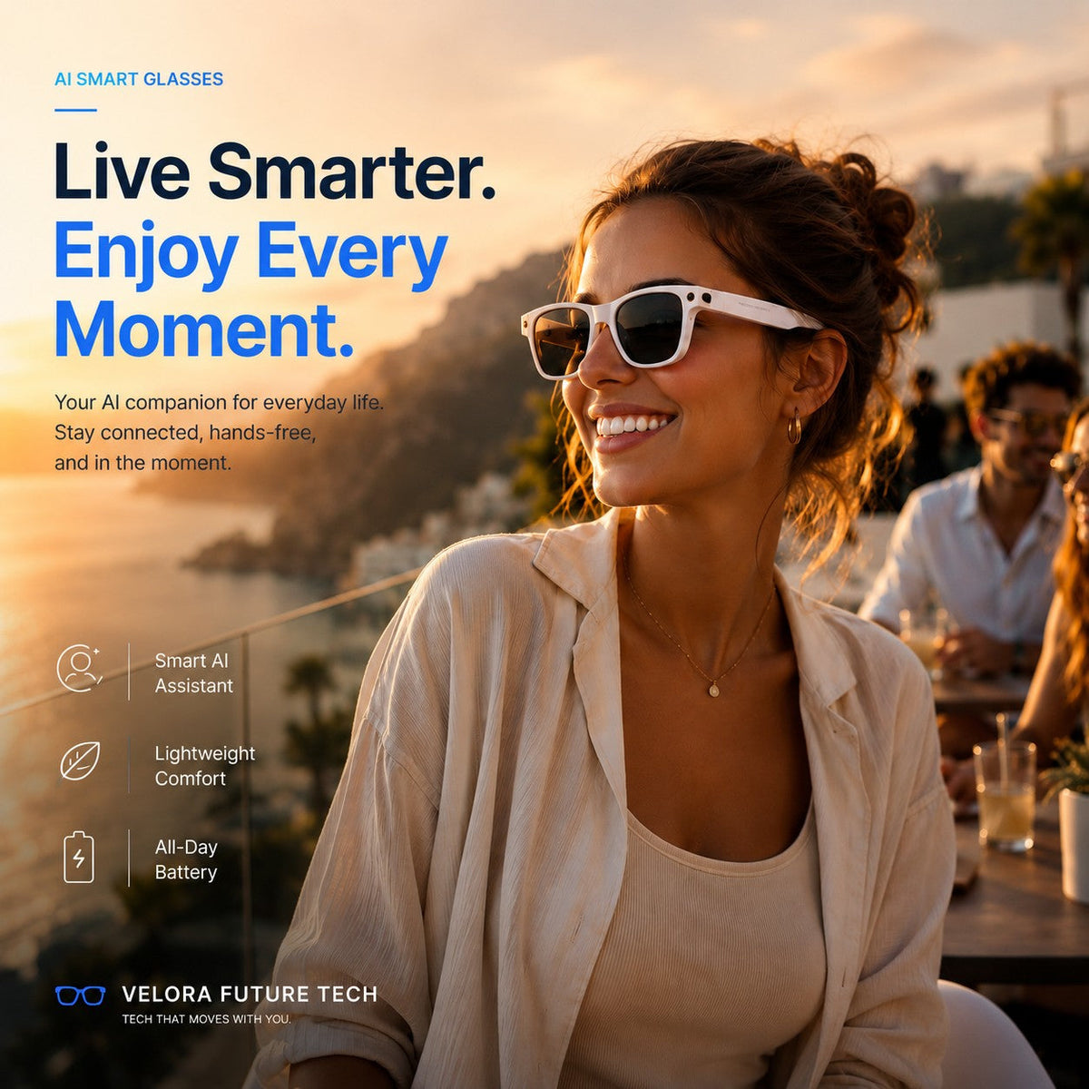 👓AI Smart Glasses with 4K POV Camera, Translation & AR Navigation 🎥