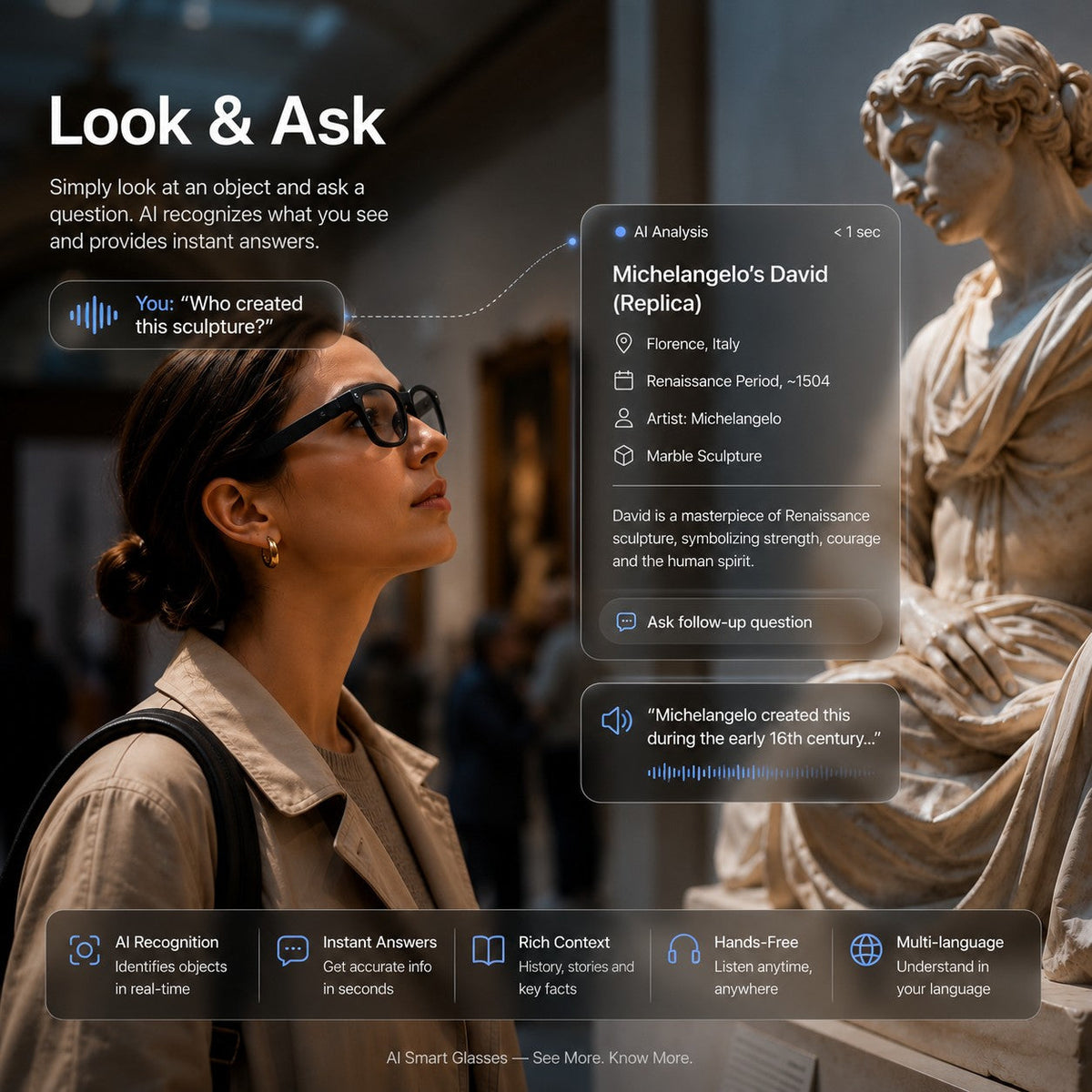 👓AI Smart Glasses with 4K POV Camera, Translation & AR Navigation 🎥