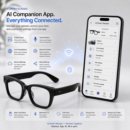 👓AI Smart Glasses with 4K POV Camera, Translation & AR Navigation 🎥