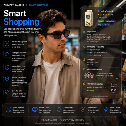 👓AI Smart Glasses with 4K POV Camera, Translation & AR Navigation 🎥