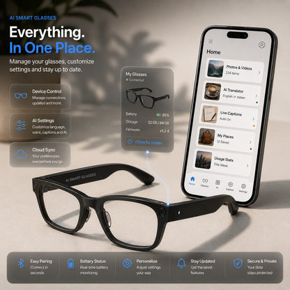 👓AI Smart Glasses with 4K POV Camera, Translation & AR Navigation 🎥