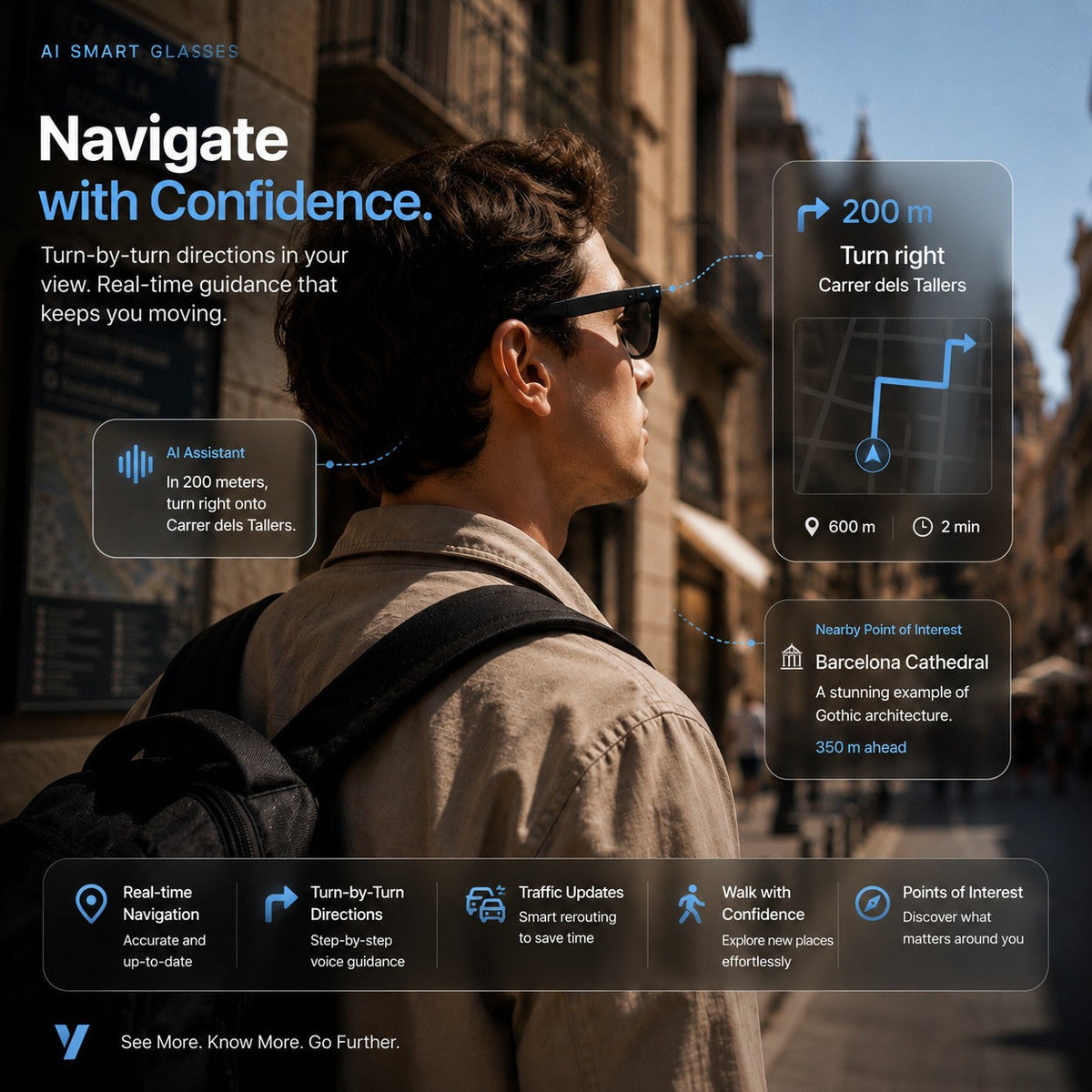 👓AI Smart Glasses with 4K POV Camera, Translation & AR Navigation 🎥