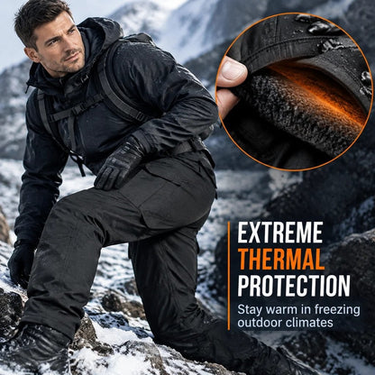 🔥👖Men’s Fleece-Lined Tactical Cargo Pants – Warm Winter Outdoor Trousers