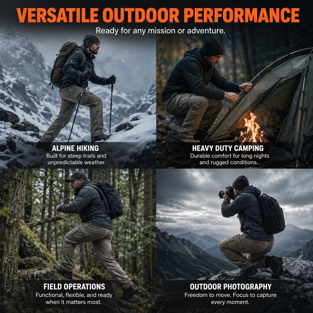 🔥👖Men’s Fleece-Lined Tactical Cargo Pants – Warm Winter Outdoor Trousers