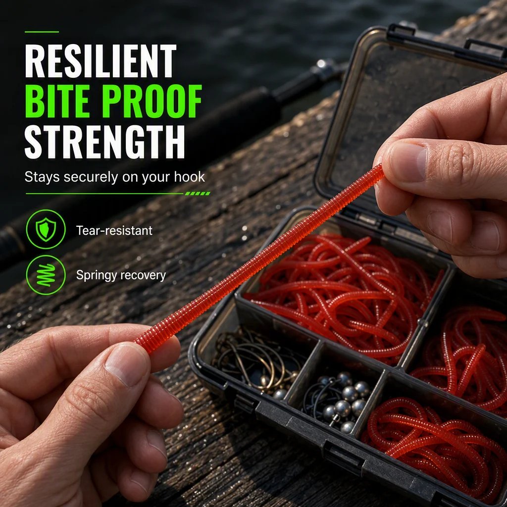 🎣 Scented Earthworm Fishing Lures – Soft Artificial Baits for Freshwater & Saltwater，Pack of 50 pcs🪱