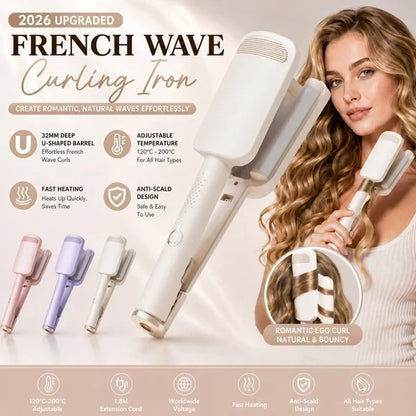 🌸 32mm Wavy Hair Curler – Big Bouncy Curls with 4 Heat Settings & Negative Ion Care