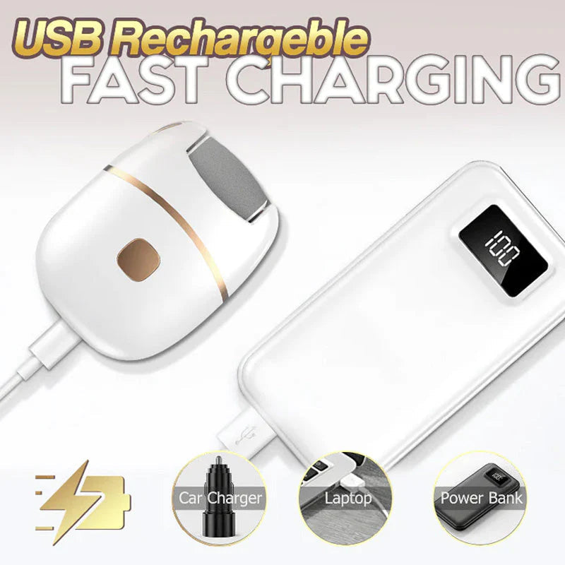 Rechargeable electric foot file for calluses Two speeds and removable grinding head USB charging Available
