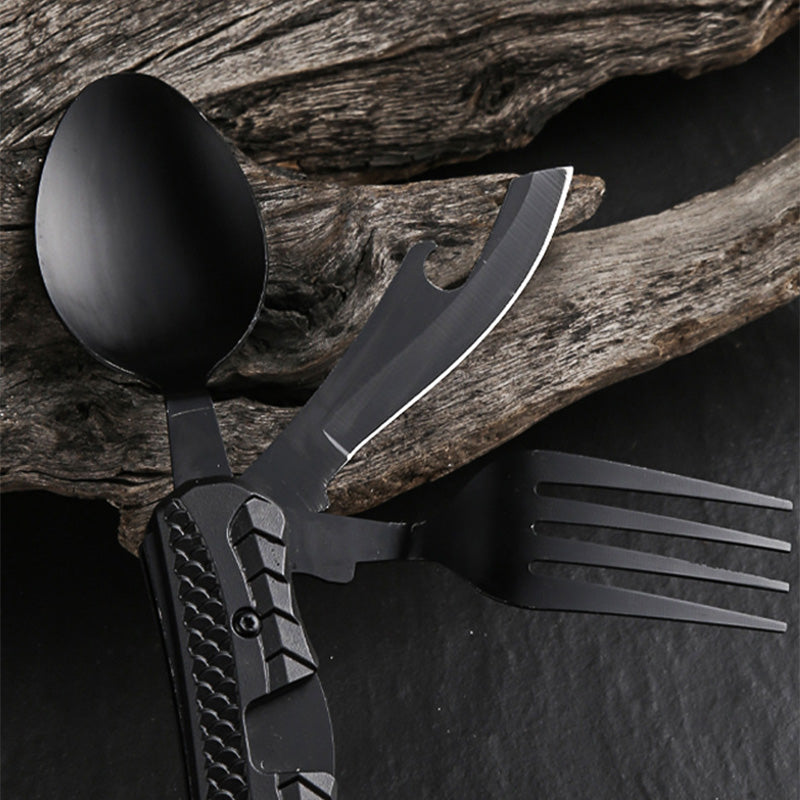 🎉🏕️Must-have for outdoor trips 🍴🥄4-In-1 Outdoor Folding Multifunctional Tableware