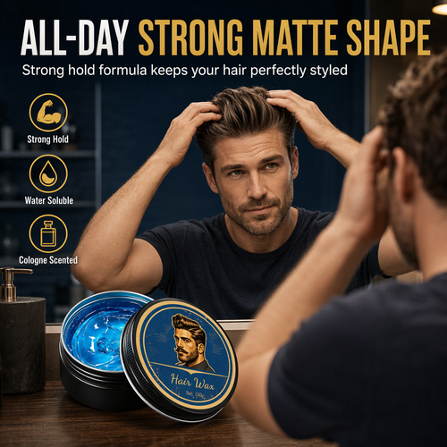 💈Cologne Scented Men's Hair Wax Pomade, Matte Finish Strong Hold Volumizing Hair Styling Wax