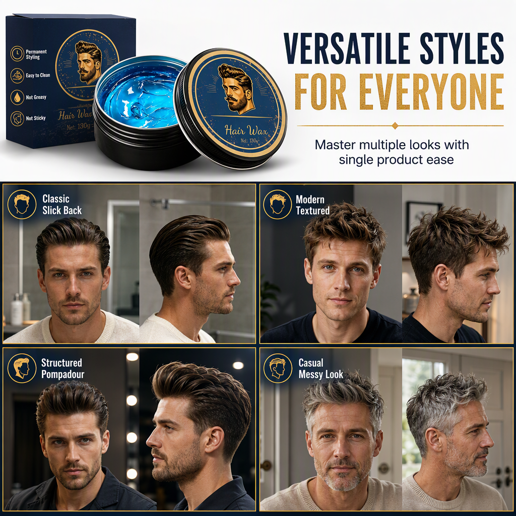 💈Cologne Scented Men's Hair Wax Pomade, Matte Finish Strong Hold Volumizing Hair Styling Wax