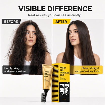✨ Protein Hair Straightening Cream with Comb – Smooth, Sleek & Frizz-Control Styling